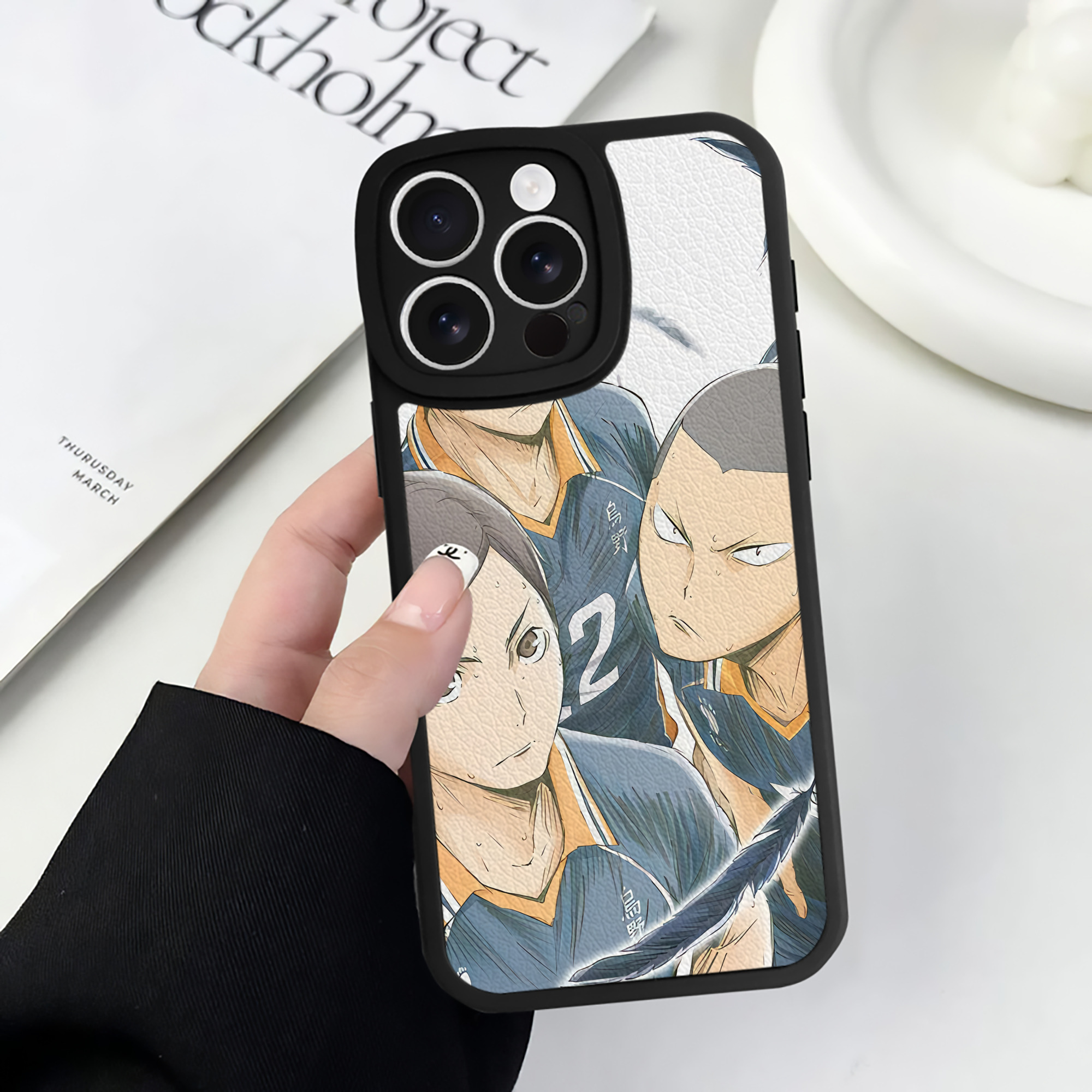 （画像用） ハイキュー!! Haikyu!! 【iPhone 16シリーズ対応】シリコンスマホケース（レザー調） 材質：シリコン